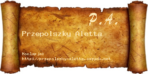 Przepolszky Aletta névjegykártya